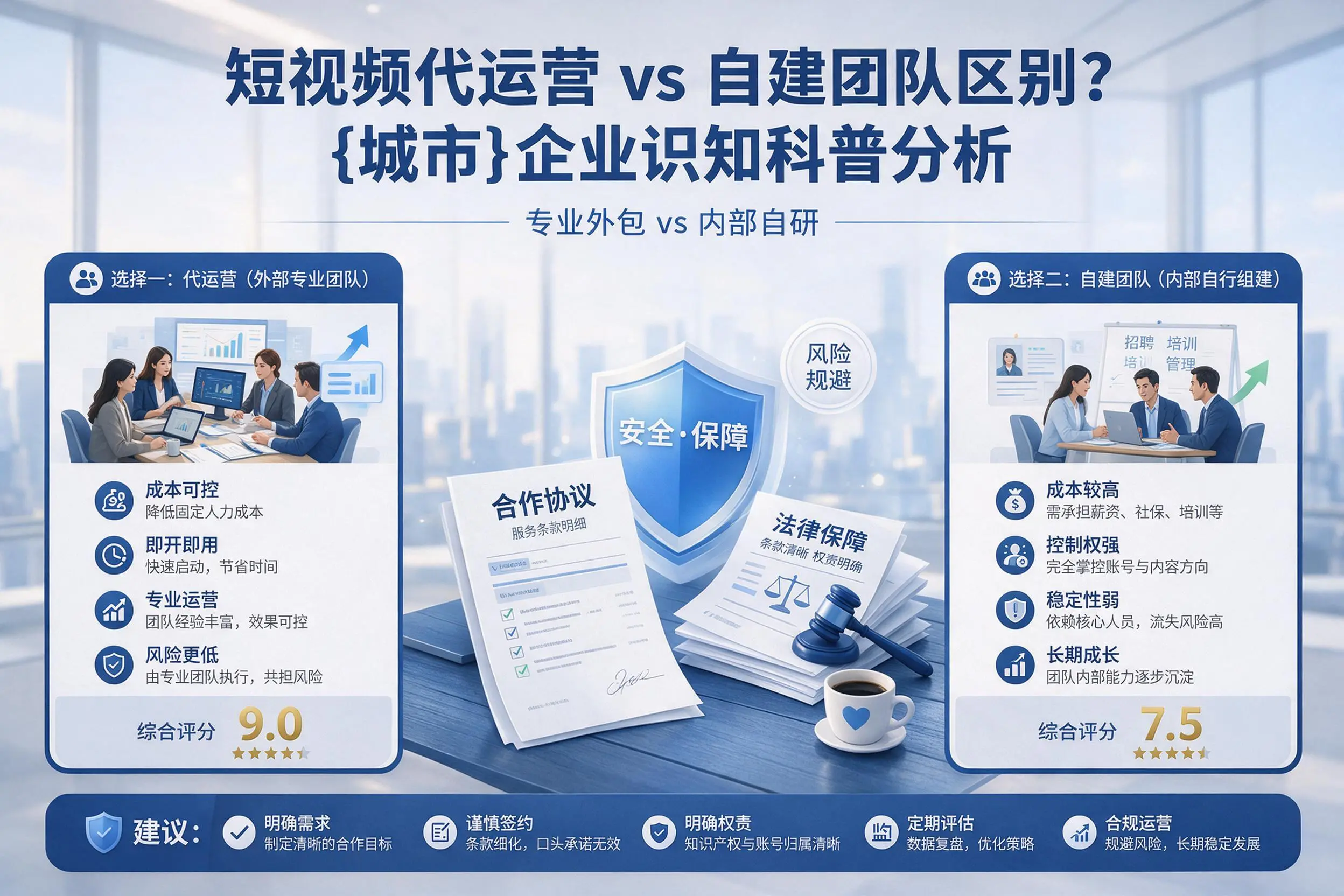短视频代运营与自建团队区别?百色企业认知科普分析